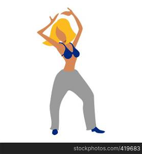 Hip hop girl dancer cartoon icon on a white background. Hip hop girl dancer icon