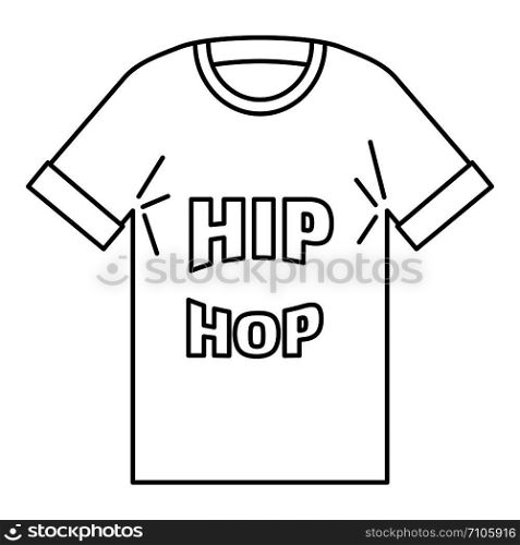 Hip hop tshirt icon. Outline hip hop tshirt vector icon for web design isolated on white background. Hip hop tshirt icon, outline style