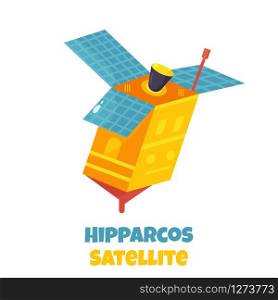 Hipparcos satellite icon isolated on white background. Vector illustration. Satellite vehicle isolated on a white background