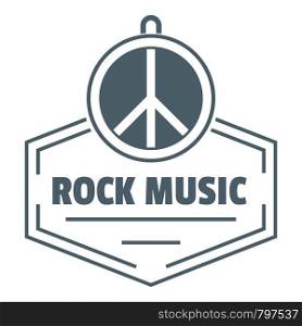 Hippie rock music logo. Simple illustration of hippie rock music vector logo for web. Hippie rock music logo, simple gray style
