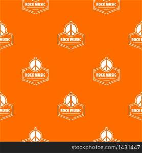 Hippie rock music pattern vector orange for any web design best. Hippie rock music pattern vector orange