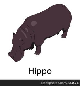 Hippo icon. Isometric of hippo vector icon for web design isolated on white background. Hippo icon, isometric style