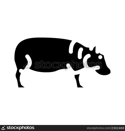 hippopotamus animal glyph icon vector. hippopotamus animal sign. isolated contour symbol black illustration. hippopotamus animal glyph icon vector illustration