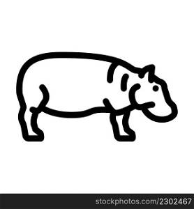 hippopotamus animal line icon vector. hippopotamus animal sign. isolated contour symbol black illustration. hippopotamus animal line icon vector illustration