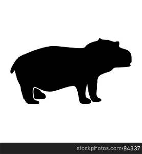Hippopotamus it is black icon . Simple style .. Hippopotamus it is black icon .