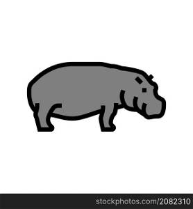 hippopotamus wild animal color icon vector. hippopotamus wild animal sign. isolated symbol illustration. hippopotamus wild animal color icon vector illustration
