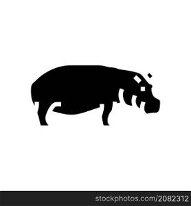 hippopotamus wild animal glyph icon vector. hippopotamus wild animal sign. isolated contour symbol black illustration. hippopotamus wild animal glyph icon vector illustration