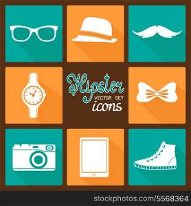 Hipster accessories pictograms set of clothes and items vector illustration