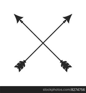 Hipster arrow cross in boho style tribal arrows