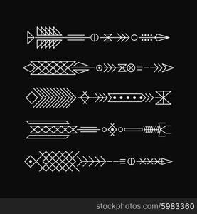 Hipster arrows. Abstract elements for tattoo and design. Vector illustration.