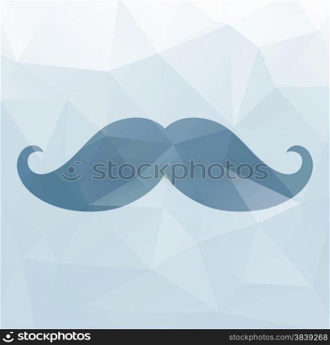 Hipster background made of triangles. Square composition with geometric shapes, color flow effect. Mustache