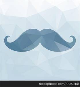 Hipster background made of triangles. Square composition with geometric shapes, color flow effect. Mustache