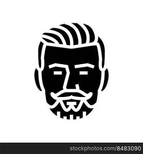 hipster beard hair style glyph icon vector. hipster beard hair style sign. isolated symbol illustration. hipster beard hair style glyph icon vector illustration