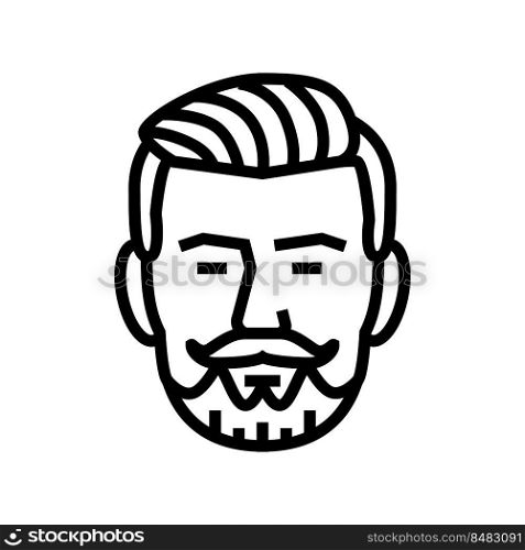 hipster beard hair style line icon vector. hipster beard hair style sign. isolated contour symbol black illustration. hipster beard hair style line icon vector illustration