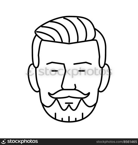 hipster beard hair style line icon vector. hipster beard hair style sign. isolated contour symbol black illustration. hipster beard hair style line icon vector illustration