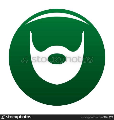 Hipster beard icon. Simple illustration of hipster beard vector icon for any design green. Hipster beard icon vector green