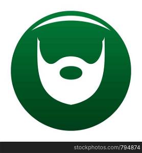 Hipster beard icon. Simple illustration of hipster beard vector icon for any design green. Hipster beard icon vector green