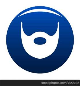 Hipster beard icon vector blue circle isolated on white background . Hipster beard icon blue vector
