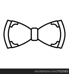 Hipster bow tie icon. Outline hipster bow tie vector icon for web design isolated on white background. Hipster bow tie icon, outline style