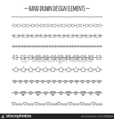 Hipster Brushes. Border. Hand Drawn Line Border Set. Design Element. Geometric Fashion Pattern for Design. Trendy Doodle Style. Hipster Brushes. Border. Hand Drawn Line Border Set. Design Element. Geometric Fashion Pattern for Design. Trendy Doodle Style.