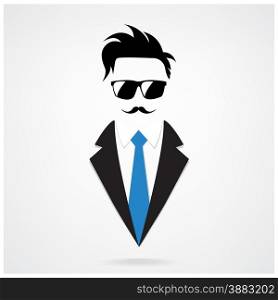 Hipster character for businessman.Vector illustration