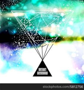 Hipster cosmic background, polygonal triangles and space background