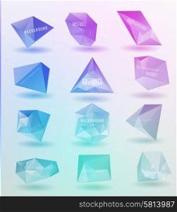 Hipster cosmic bubble and label, polygonal triangles can be used for invitation, congratulation or website