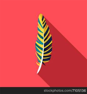 Hipster feather icon. Flat illustration of hipster feather vector icon for web design. Hipster feather icon, flat style