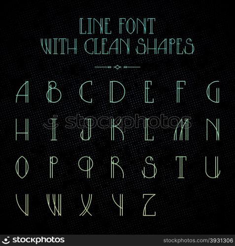 Hipster futuristic font with thin linear letters
