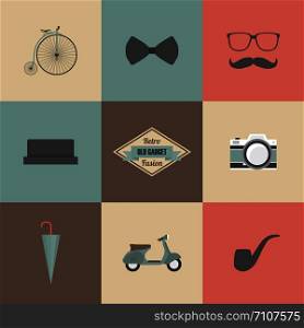 hipster gadget, retro and vintage style