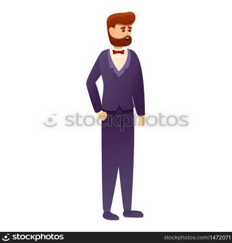 Hipster groom icon. Cartoon of hipster groom vector icon for web design isolated on white background. Hipster groom icon, cartoon style