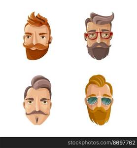 hipster guy hairstyle set