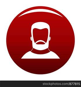 Hipster icon. Simple illustration of hipster vector icon for any design red. Hipster icon vector red
