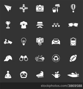 Hipster icons on gray background, stock vector