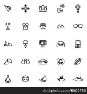 Hipster line icons on white background, stock vector