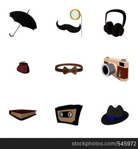 Hipster people icons set. Flat illustration of 9 hipster people vector icons for web. Hipster people icons set, flat style