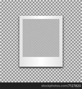 Hipster photo frame for paper design. Realistic card with black photo frame on transparent background for decorative design. Picture image icon vector illustration. EPS 10. Hipster photo frame for paper design. Realistic card with black photo frame on transparent background for decorative design. Picture image icon vector illustration.