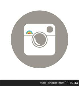 Hipster Photo Icon with Rainbow Sign