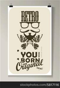 Hipster Quote Background, typography with sign and symbol. Funny poster