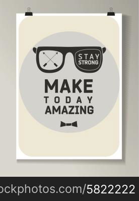 Hipster Quote Background, typography with sign and symbol. Funny poster