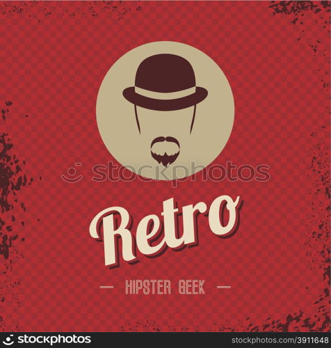 hipster retro geek theme vector art illustration. hipster retro geek