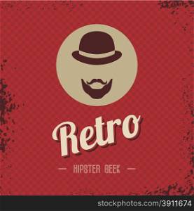 hipster retro geek theme vector art illustration. hipster retro geek