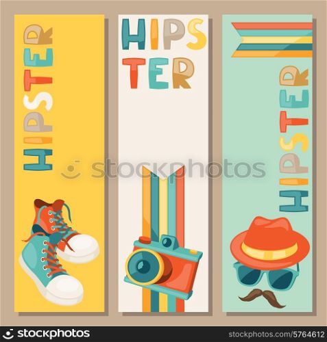 Hipster retro style vertical banners.