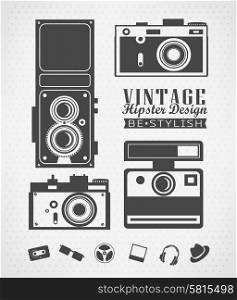 Hipster style elements and icons can be used for retro vintage website, info-graphics, banner