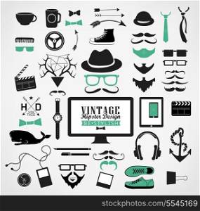 Hipster style elements, icon and object can be used for retro vintage website, info-graphics, banner
