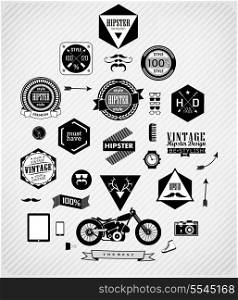 Hipster style , icons and labels can be used for retro vintage website, info-graphics