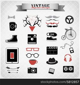 Hipster style info graphic element and icon. Hipster style