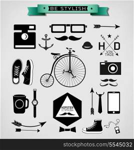 Hipster style info graphic element and icon /Vector illustration
