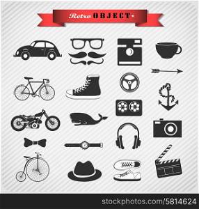 Hipster style info graphic element and icon Vector illustration. Hipster style