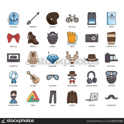 hipster , Thin Line and Pixel Perfect Icons